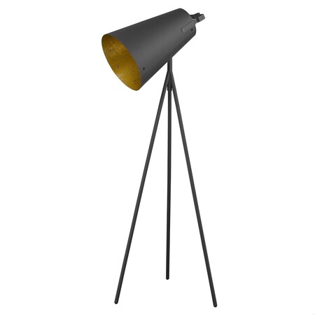 Homeroots 61 x 20.5 x 22 in. Faza 1-Light Matte Black Floor Lamp 397933